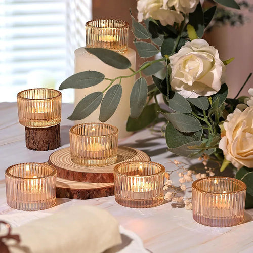 Tealight Gold Candle Holders,Votive Tea Light Candle Holder Glass for Centerpieces Wedding Table Decor,Party Supplies,Home Decor - vue 4 sur 9
