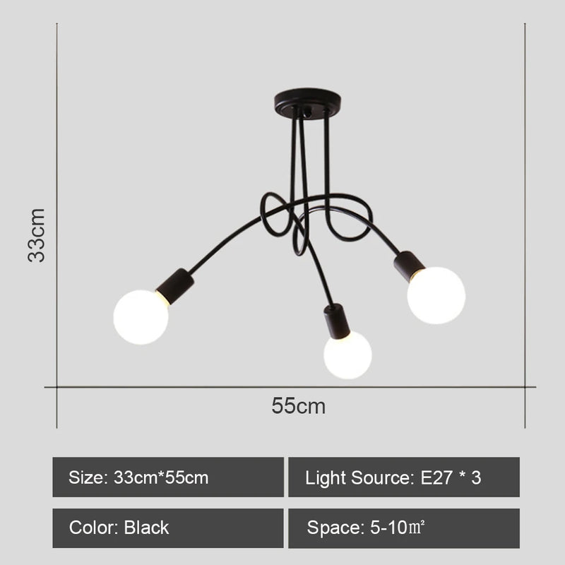 lustre sputnik moderne style industriel pour intérieur élégant
