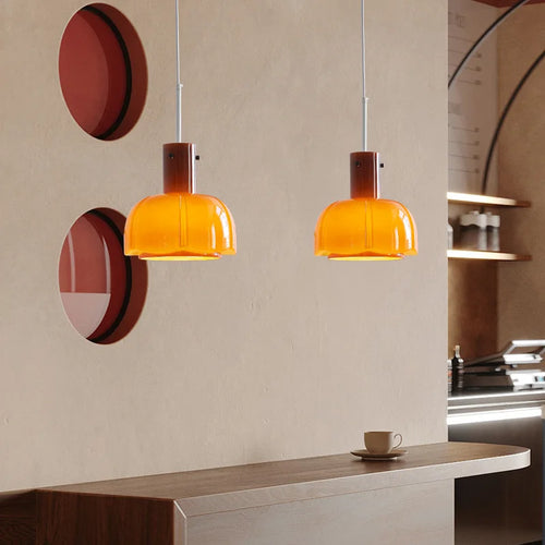 suspension en verre rétro médiéval style bauhaus pour décoration intérieure - vue 4 sur 7