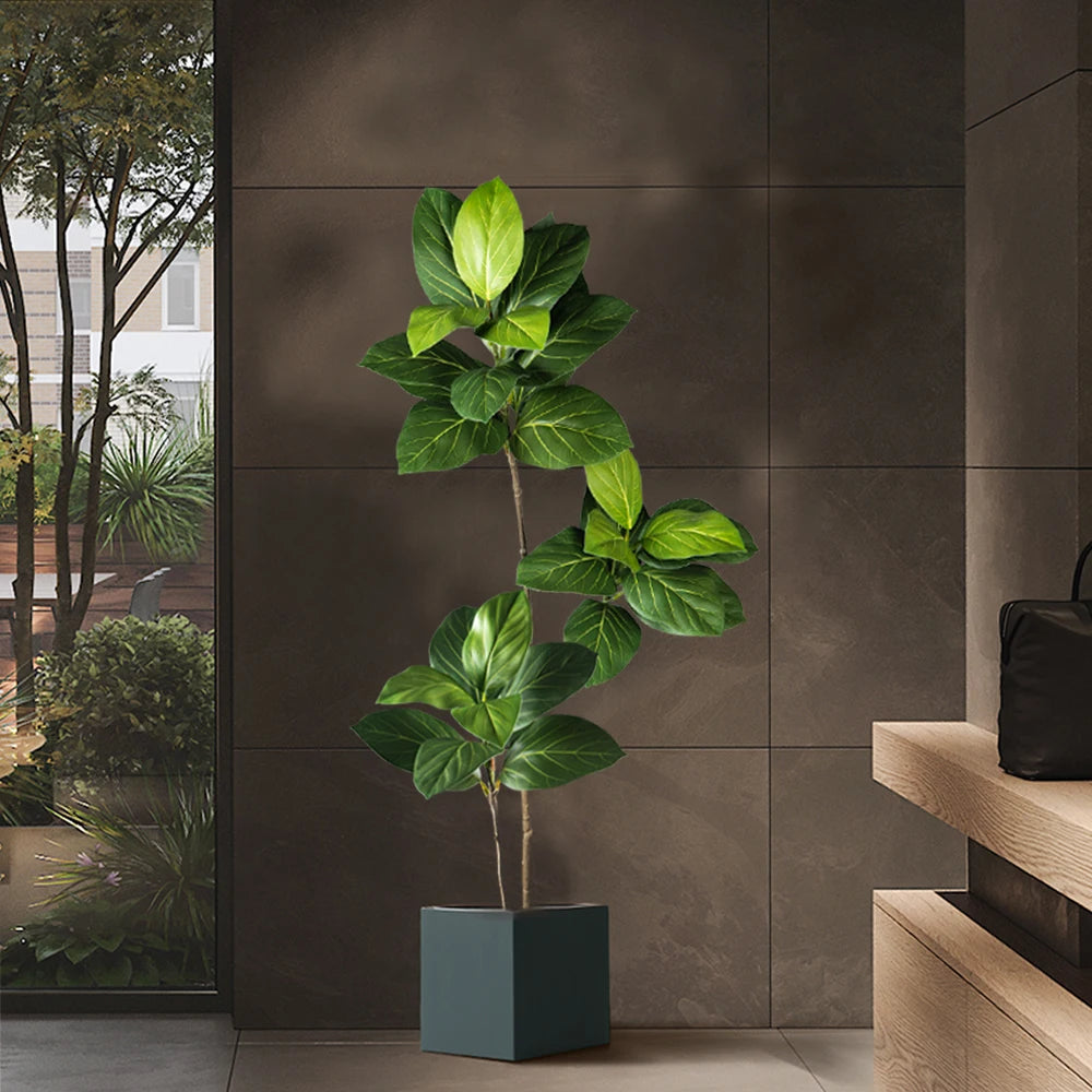 arbre artificiel ficus en plastique pour décoration tropicale - vue 6 sur 9