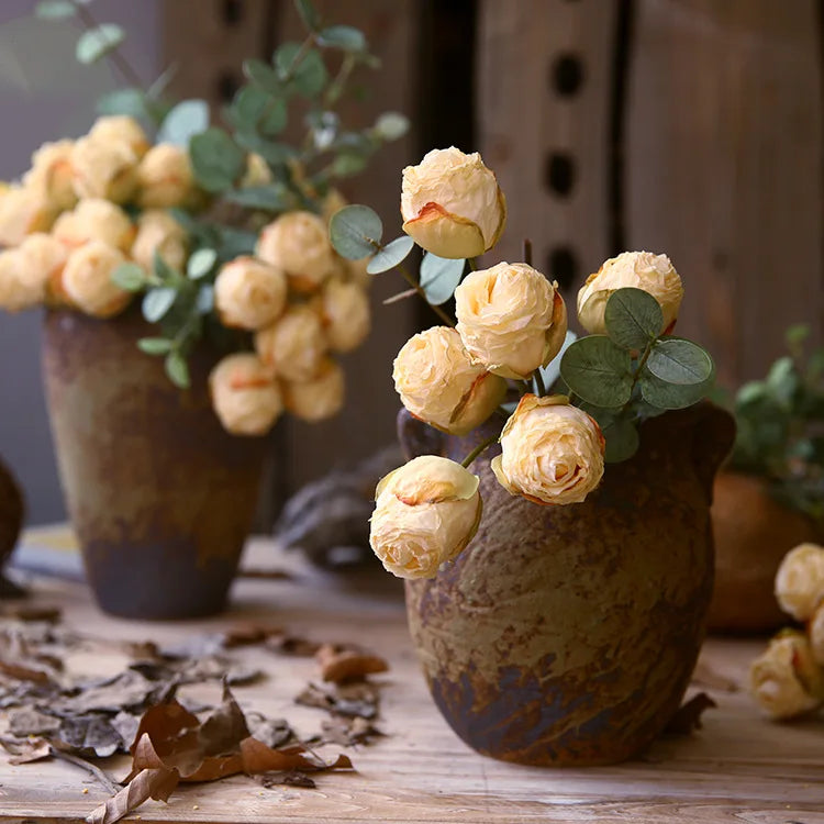 bouquet de roses artificielles en soie décorations rétro pour divers espaces - vue 3 sur 9