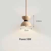 lustre en travertin japonais style wabi-sabi design créatif ambiance chaleureuse