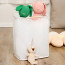 56*40*27CM Japanese Cotton Linen Dirty Clothes Basket, Folding Portable Fabric Laundry Basket，Bathroom Waterproof Storage Basket