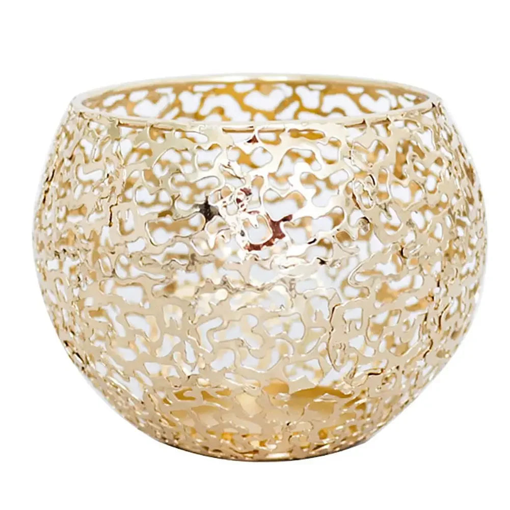 bougeoirs en métal doré au design complexe pour décoration élégante - vue 12 sur 11