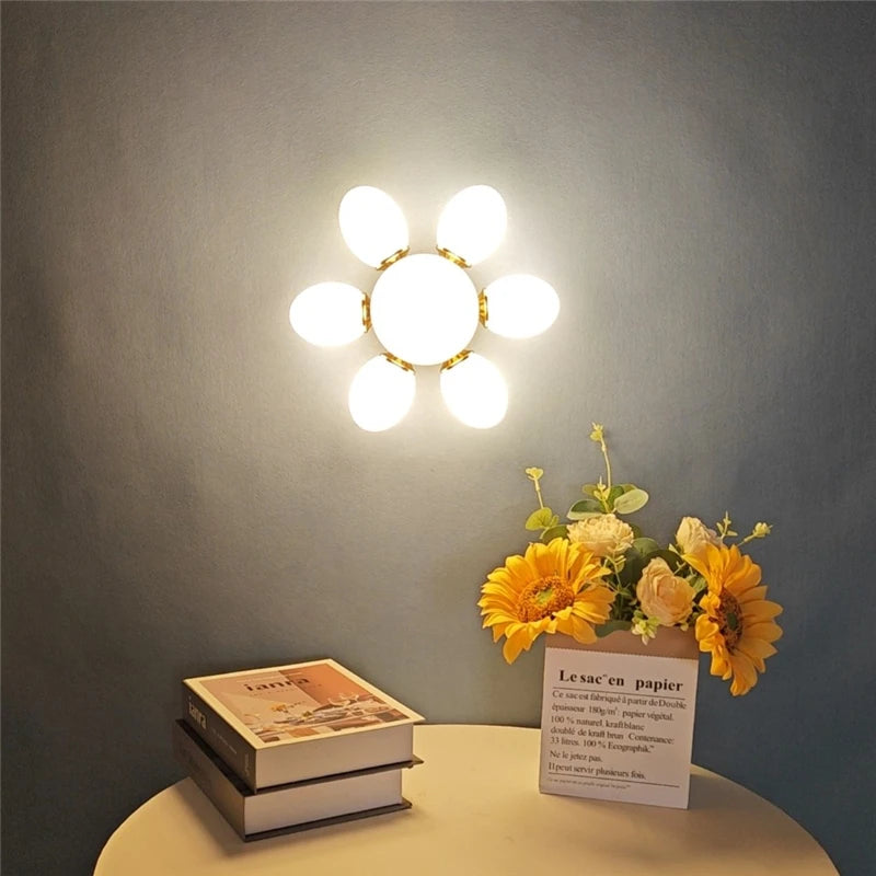 plafonnier moderne en verre tournesol pour chambre d'enfant décoratif - vue 6 sur 7