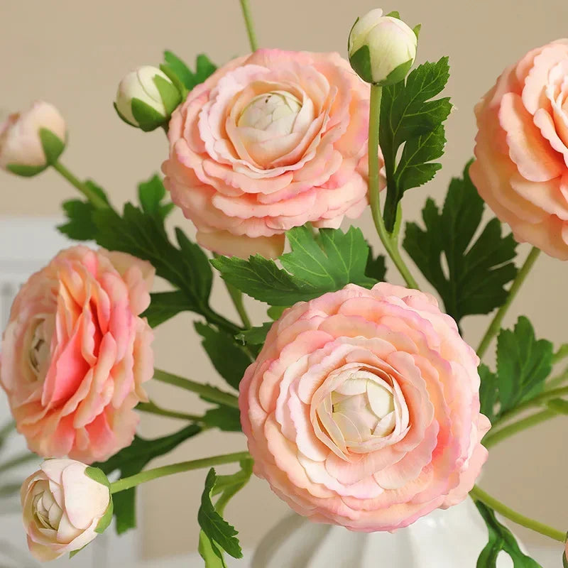 Realistic decorative silk lotus branch artificial flowers - vue 5 sur 12