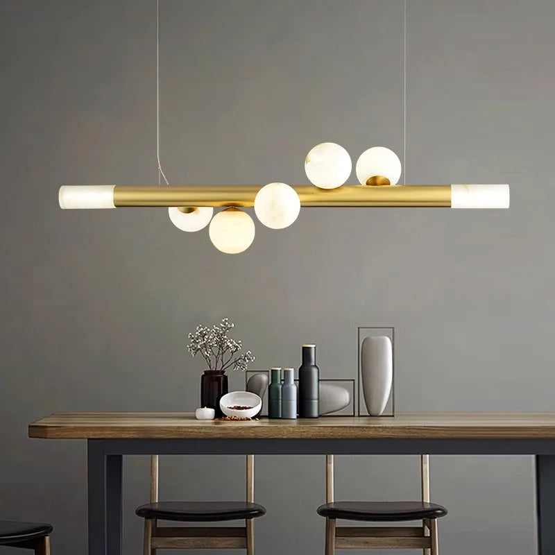 lustre luxueux en marbre véritable post-moderne pour bar - vue 2 sur 10