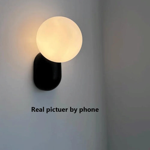 Minimalist cream wall light with decorative LED lighting - vue 6 sur 6