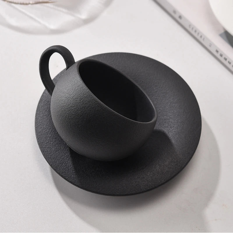 Service café céramique style japonais motif floral plateau