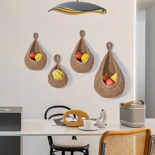 panier mural tissé à la main pour fruits et légumes décoratif - vue 4 sur 12