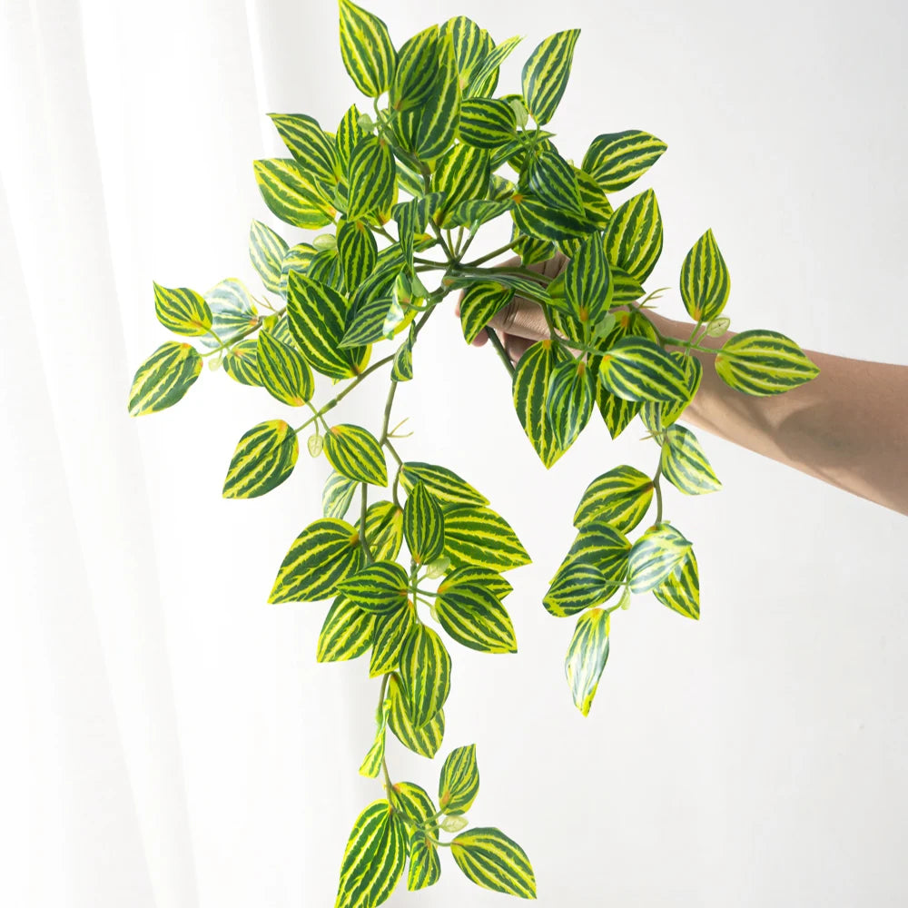 plante artificielle suspendue en faux rotin pour décoration intérieure et extérieure - vue 5 sur 9