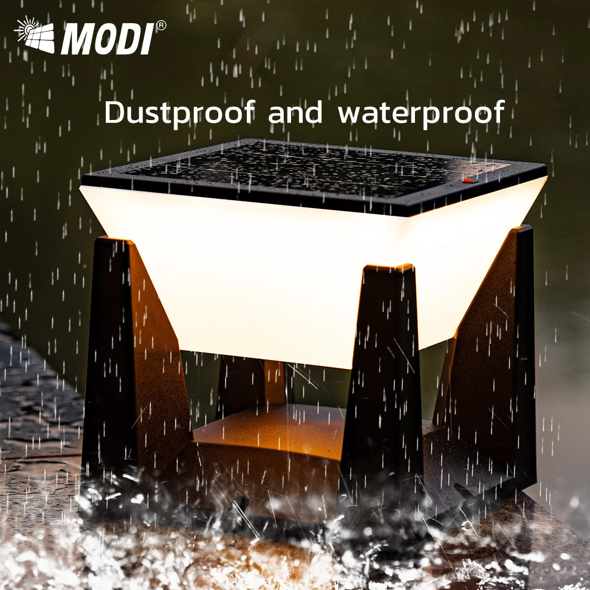 lampadaire solaire étanche pour éclairage extérieur jardin et allée - vue 7 sur 9
