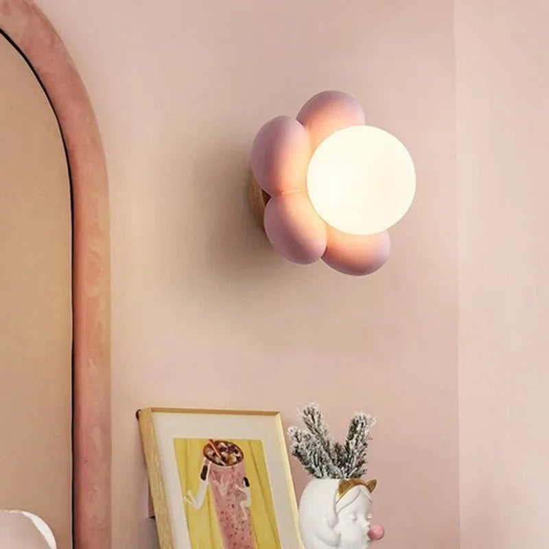 applique murale LED en résine en forme de fleur - vue 6 sur 8
