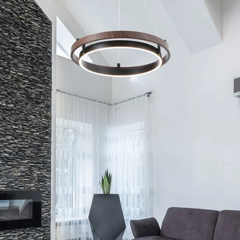 Nordic Rings Chandelier Living Room Decor Home Led Pendant Light Kitchen Island Dining Table Suspension Hanging Lamp - vue 4 sur 8