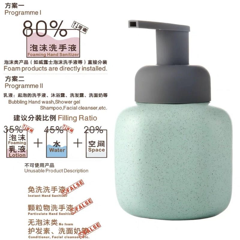 bouteille en céramique pour savon et gel douche portable
