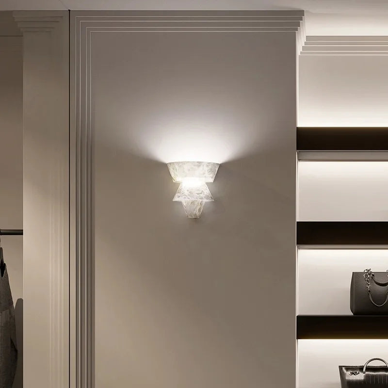 Modern minimalist natural marble LED decorative wall light - vue 4 sur 8