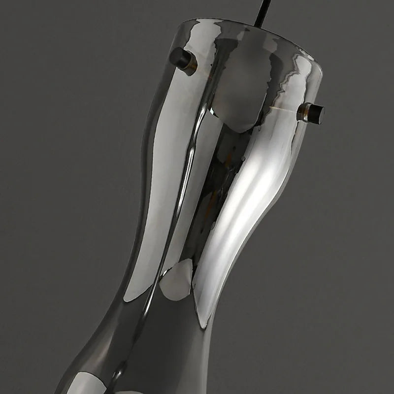 suspension LED moderne en verre avec cordon réglable - vue 5 sur 7