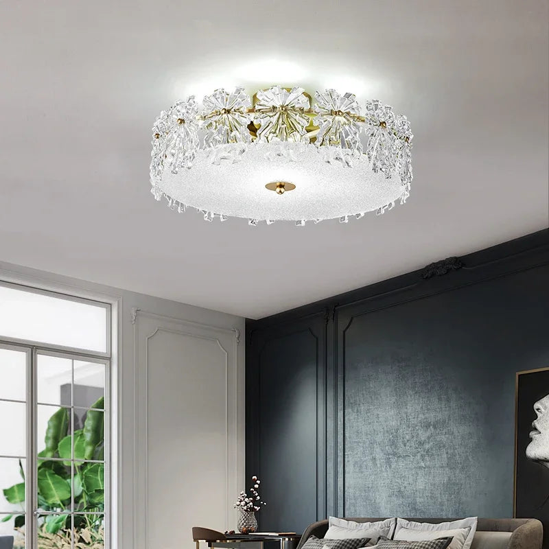 plafonnier led en verre cristal design minimaliste pour intérieur élégant - vue 5 sur 13
