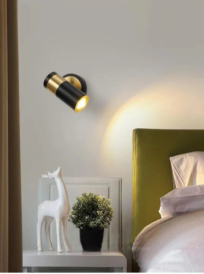 Adjustable Nordic wall lamp modern minimalist rotating LED light - vue 3 sur 15
