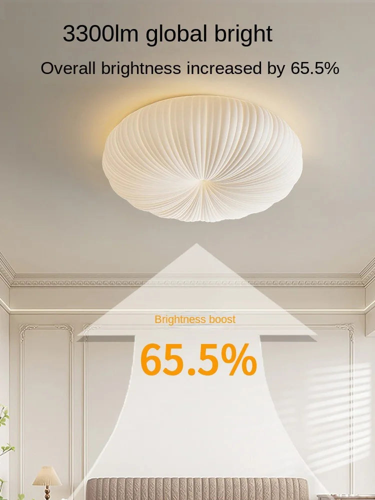 plafonnier led moderne abat jour citrouille luminaire à intensité variable - vue 5 sur 7