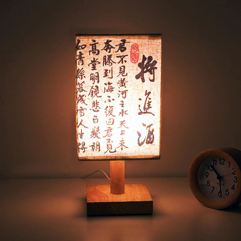 lampe à poser décorative carrée à led avec variateur et prise usb - vue 3 sur 9