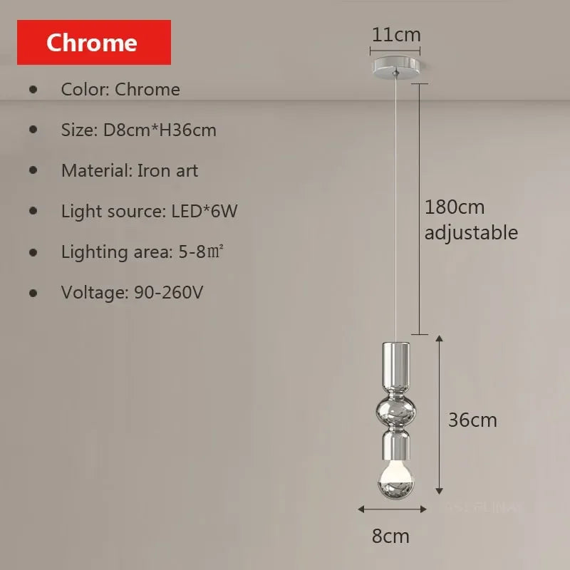 Minimalist Nordic LED pendant light for elegant interiors - vue 12 sur 12