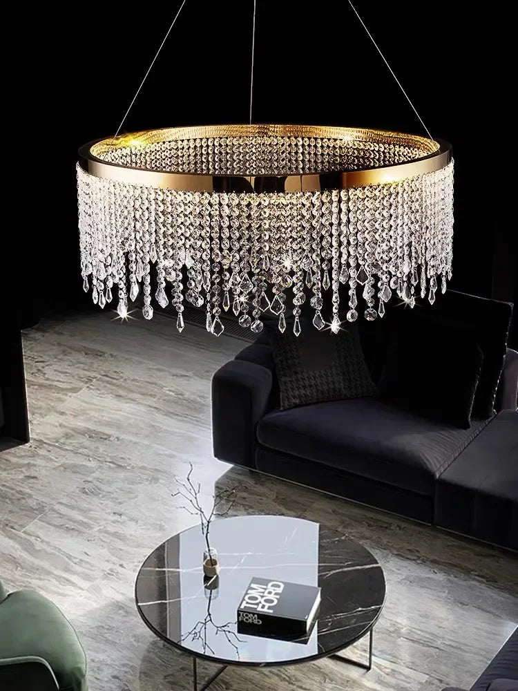 lustre moderne en cristal pour décoration intérieure élégante - vue 7 sur 14