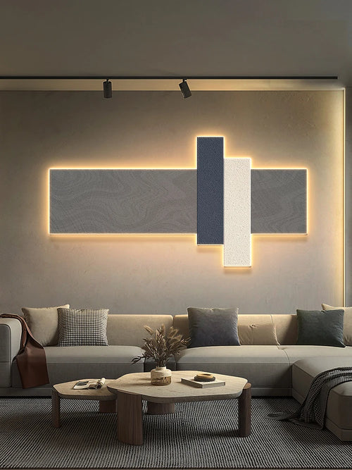 Minimalist LED wall light with remote control, Nordic decorative design - vue 5 sur 10
