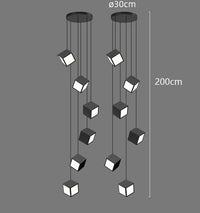 lustre minimaliste moderne pour escalier duplex rotatif
