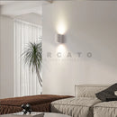 applique led minimaliste en ciment et pierre