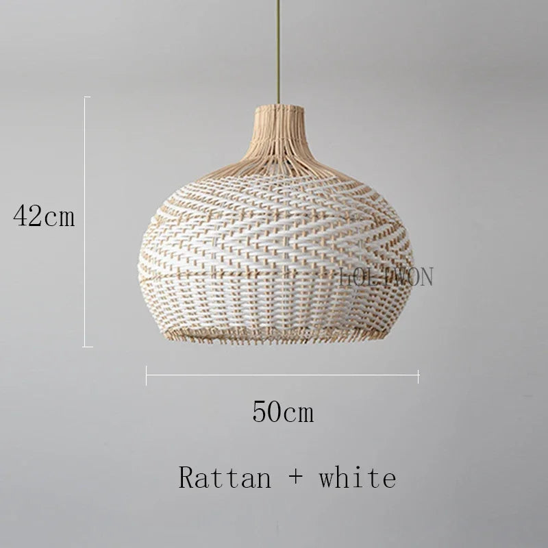 Vintage rattan pendant light for elegant interior decor