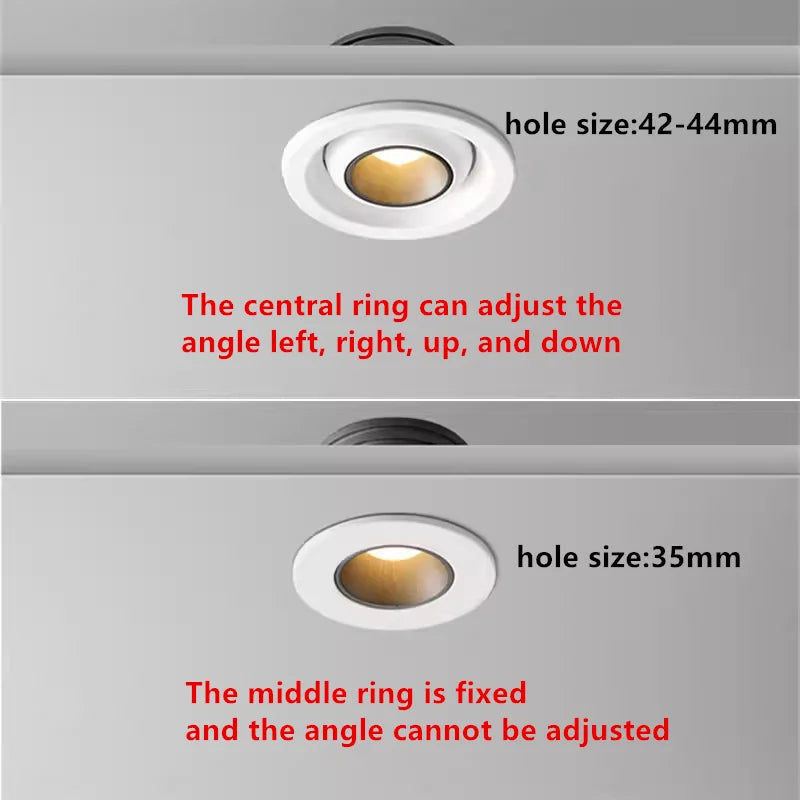 mini tube led anti-éblouissement intégré intensité réglable cob projecteur plafond maison - vue 5 sur 8