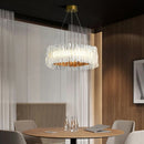 lustre nordique acrylique rond en acier inoxydable moderne