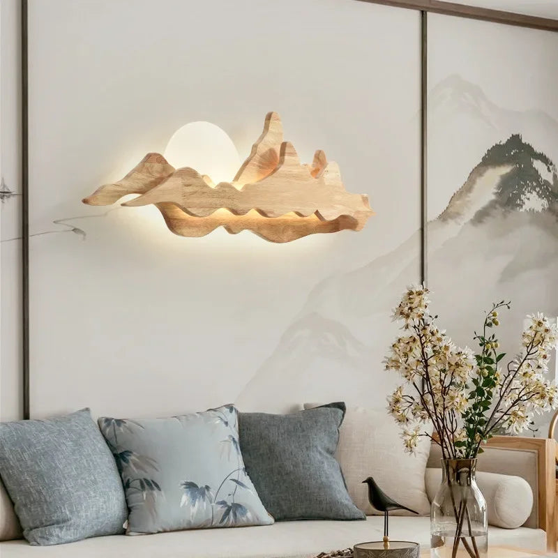 Applique murale créative Zen rétro thé en bois massif - vue 4 sur 6