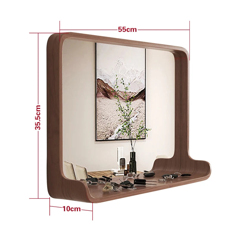 miroir en bois massif avec éclairage led et fixation murale - vue 23 sur 29