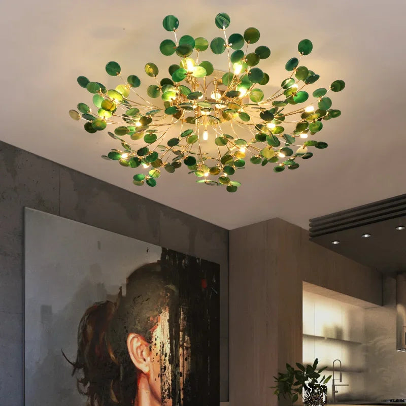 Plafonnier nordique en Agate de Jade naturel