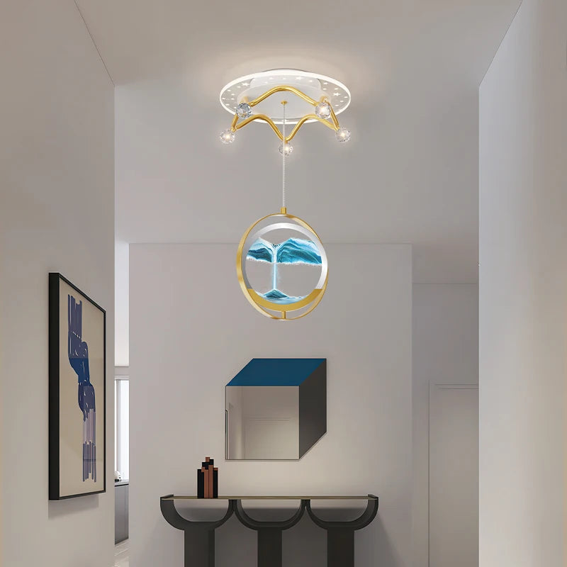 Modern minimalist Nordic chandelier moving sands effect - vue 3 sur 14