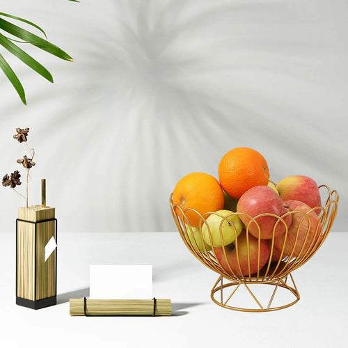 Iron Wire Fruit Basket, Fruit Storage Bowls Decorative Stand for Kitchen Counter - vue 8 sur 8