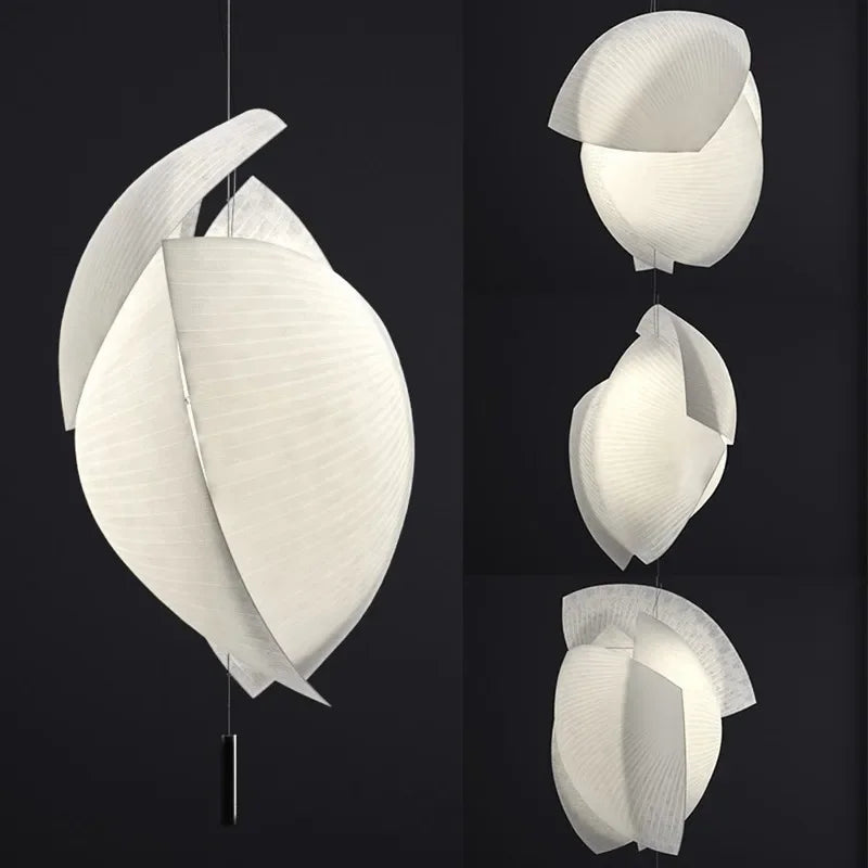 suspension japonaise en tissu design fait main wabi sabi pour éclairage intérieur - vue 6 sur 11