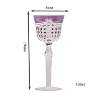 Verres à vin cristal style antique gravé main