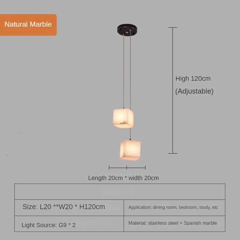 lustre en marbre espagnol style chinois minimaliste pour intérieur élégant - vue 9 sur 15