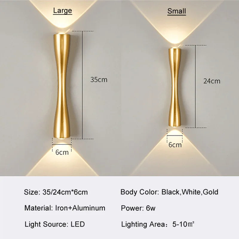 applique murale led minimaliste moderne imperméable idéale intérieur extérieur