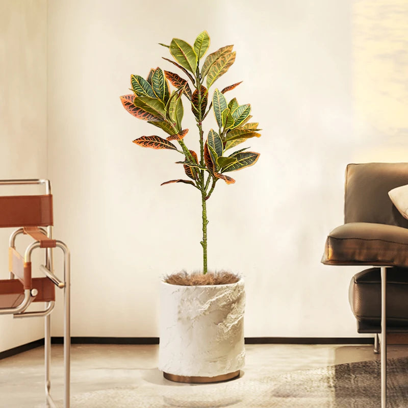 plantes artificielles grandes tailles tropicales ficus codiaeum décor intérieur - vue 4 sur 7