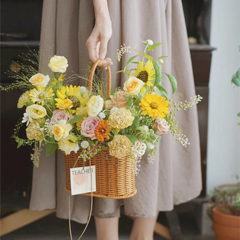 panier de rangement tissé à la main pour jardin et pique-nique - vue 7 sur 27