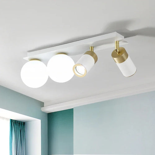 Modern minimalist nordic design glass LED ceiling light - vue 2 sur 9