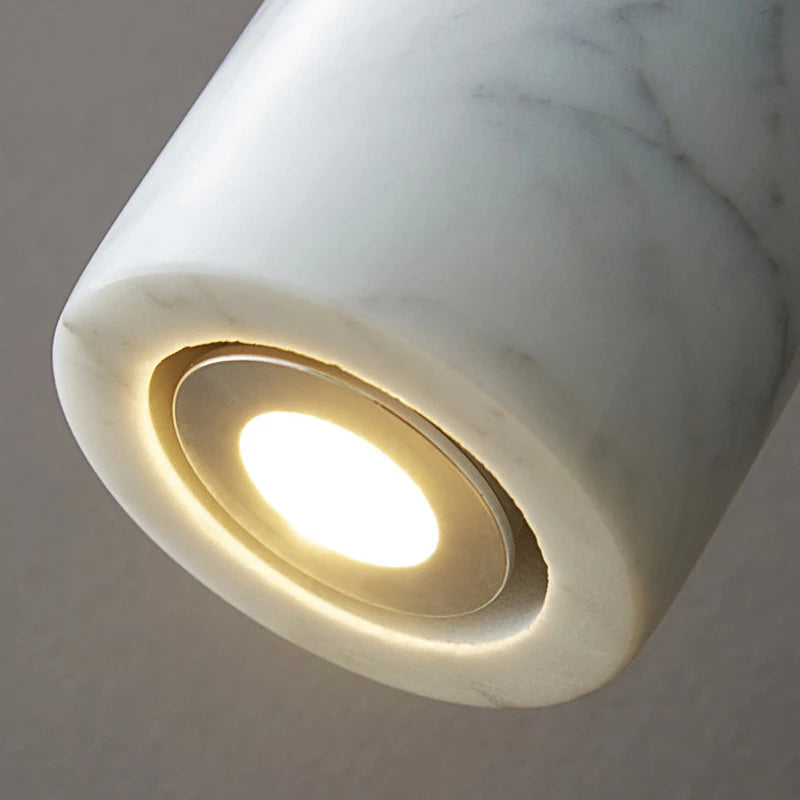 lustre scandinave minimaliste en marbre led rétro - vue 7 sur 8