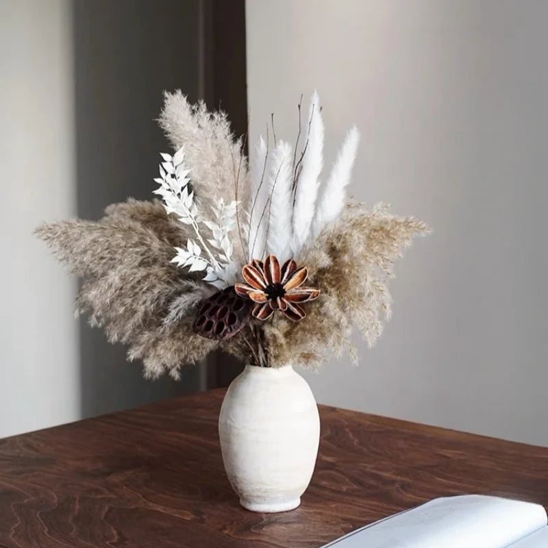 vases en céramique rétro faits main pour fleurs séchées - vue 4 sur 7