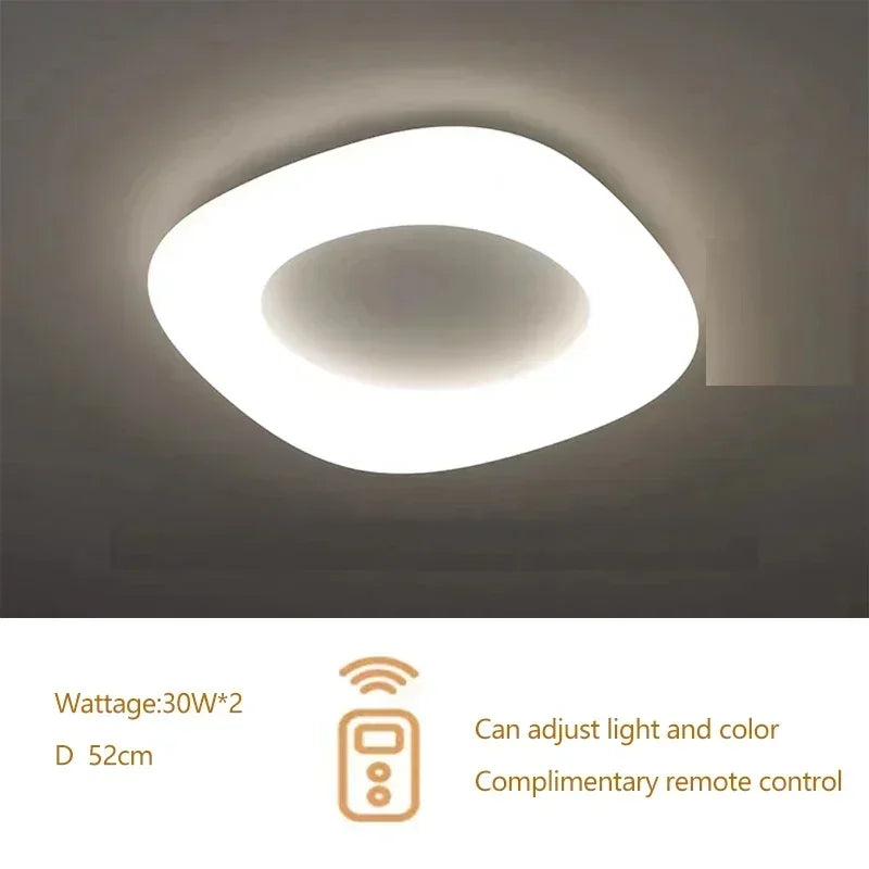 Modern minimalist acrylic eye protection pendant light, living room, bedroom, circular LED indoor lighting - vue 11 sur 18