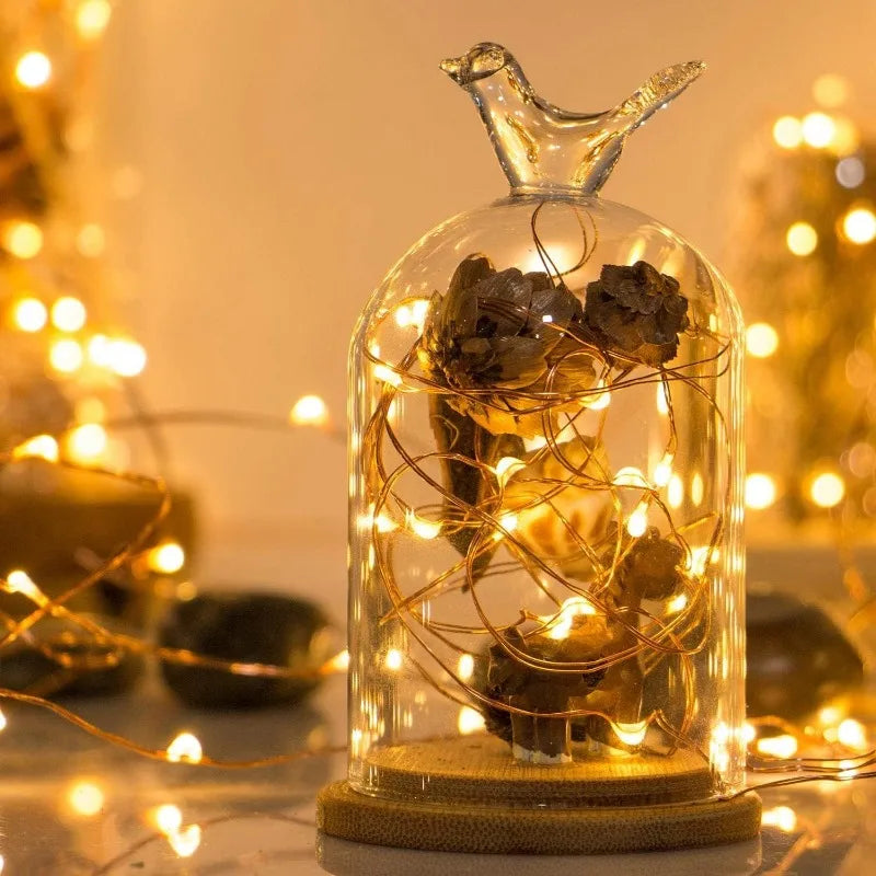 guirlande lumineuse led avec fil de cuivre pour décoration festive et chaleureuse - vue 5 sur 14