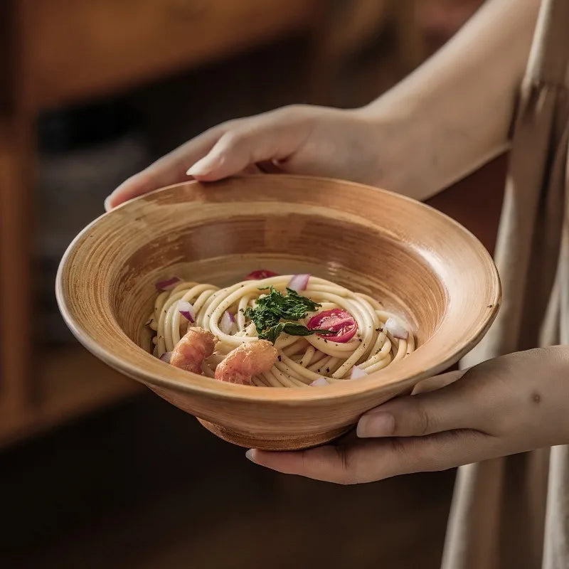 Bol ramen style chapeau paille céramique texture japonaise